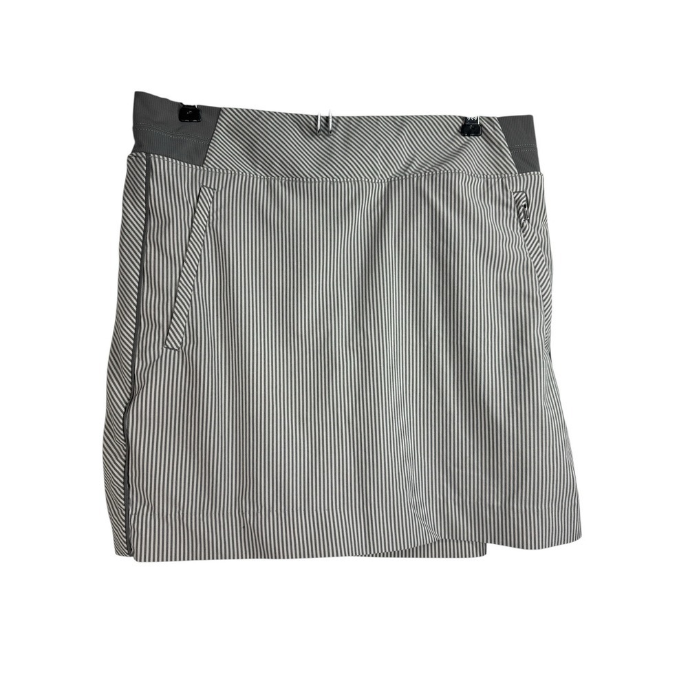 Athleta Brooklyn gray stripe 8 skort‎ pockets pickle ball golf tennis gym f